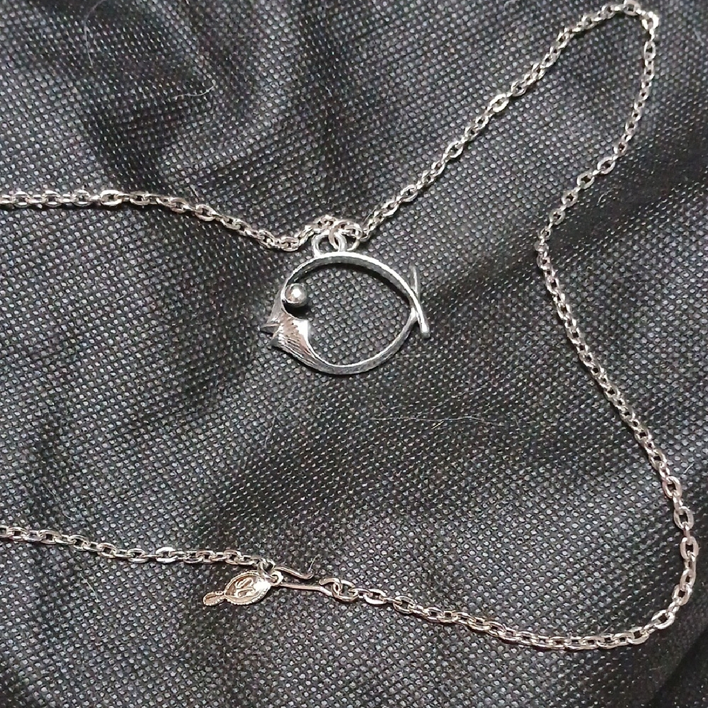 Silver Fish Pendant Necklace